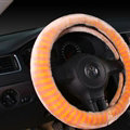 Colorful Car Steering Wheel Wrap Velvet 15 Inch 38CM - Orange Yellow