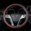 Colorful Green Rubber Car Steering Wheel Cover 15 Inch 38CM - Red