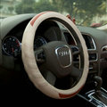 Cooling Auto Steering Wheel Wrap Cow Leather 15 Inch 38CM - Beige