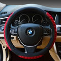 Cooling Car Steering Wheel Wrap Ice Silk PU Leather 15 Inch 38CM - Red