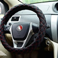 Cooling Car Steering Wheel Wrap Milk Silk Fiber Cloth 15 Inch 38CM - Black