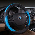 Cooling Car Steering Wheel Wrap PVC 15 Inch 38CM - Black Blue