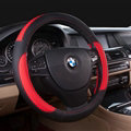 Cooling Car Steering Wheel Wrap PVC 15 Inch 38CM - Black Red
