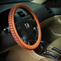 Elegant Green Rubber Car Steering Wheel Cover 15 Inch 38CM - Brown