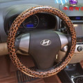 Exquisite Auto Steering Wheel Wrap PU Leather 15 Inch 38CM - Brown