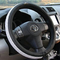 Exquisite Car Steering Wheel Wrap Ice Silk 15 Inch 38CM - Black