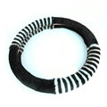 Free Zebra Print Car Steering Wheel Wrap Velvet 15 Inch 38CM - Black White