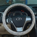 Fringe Car Steering Wheel Wrap Ice Silk 15 Inch 38CM - Grey