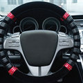 Fringe Car Steering Wheel Wrap Velvet 15 Inch 38CM - Black