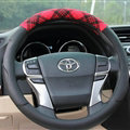 Inexpensive Auto Steering Wheel Wrap PU Leather 15 Inch 38CM - Black Red