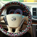 Personalized Flower Auto Steering Wheel Wrap Velvet 14 Inch 36CM - Color