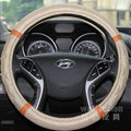 Quality Car Steering Wheel Wrap Ice Silk 15 Inch 38CM - Beige