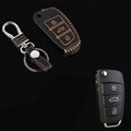 Cool Genuine Leather Automobile Key Bags Fold for Audi A6L - Orange