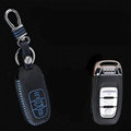 Cool Genuine Leather Key Ring Auto Key Bags Smart for Audi A6 - Blue