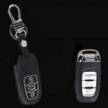 Cool Genuine Leather Key Ring Auto Key Bags Smart for Audi A8 - Black