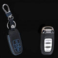 Cool Genuine Leather Key Ring Auto Key Bags Smart for Audi A8 - Blue