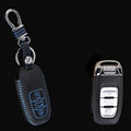 Cool Genuine Leather Key Ring Auto Key Bags Smart for Audi A8L - Blue