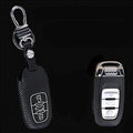 Cool Genuine Leather Key Ring Auto Key Bags Smart for Audi S5 - Black