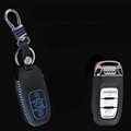 Cool Genuine Leather Key Ring Auto Key Bags Smart for Audi S5 - Blue