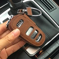 Fashion Genuine Leather Automobile Key Bags Smart for Audi A6L - Brown