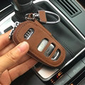Fashion Genuine Leather Automobile Key Bags Smart for Audi A7 - Brown
