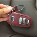 Fashion Genuine Leather Automobile Key Bags Smart for Audi S6 - Red