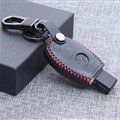 Fashion Genuine Leather Automobile Key Bags Smart for Benz C63 AMG - Black Red