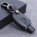 Fashion Genuine Leather Automobile Key Bags Smart for Benz C63 AMG - Black