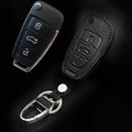 Hand Made Genuine Leather Automobile Key Bags Fold for Audi A7 - Black