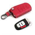 Latest Genuine Leather Car Key Bags Smart for Audi A4L - Red