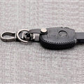 Luxury Genuine Leather Automobile Key Bags Smart for Benz E260L - Black