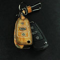 Retro Genuine Leather Auto Key Bags Fold for Audi A5 - Brown