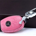 Unique Genuine Leather Automobile Key Bags Smart for Benz C180 - Pink