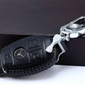 Unique Genuine Leather Automobile Key Bags Smart for Benz C200 - Black