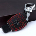 Unique Genuine Leather Automobile Key Bags Smart for Benz C200 - Red