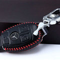 Unique Genuine Leather Automobile Key Bags Smart for Benz C260 - Black Red