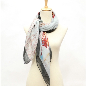 Cheap Chiffon Scarf Shawls Winter Women Print Solid Scarves 200*100CM - Grey
