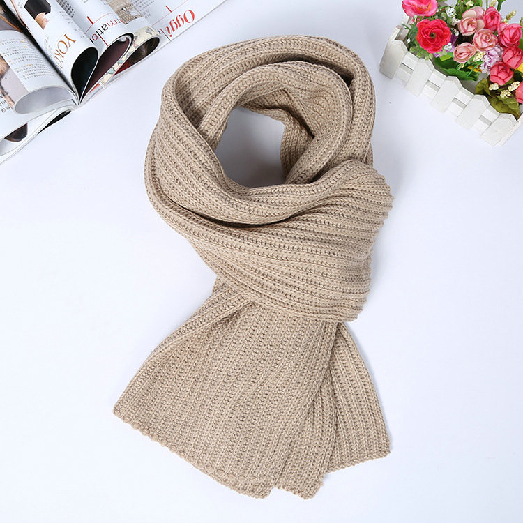 Classic Unisex Scarf Cashmere Warm Winter Solid Scarves Wraps 180*35CM - Beige