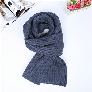Classic Unisex Scarf Cashmere Warm Winter Solid Scarves Wraps 180*35CM - Blue
