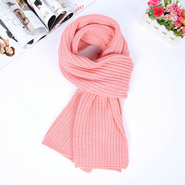 Classic Unisex Scarf Cashmere Warm Winter Solid Scarves Wraps 180*35CM - Pink