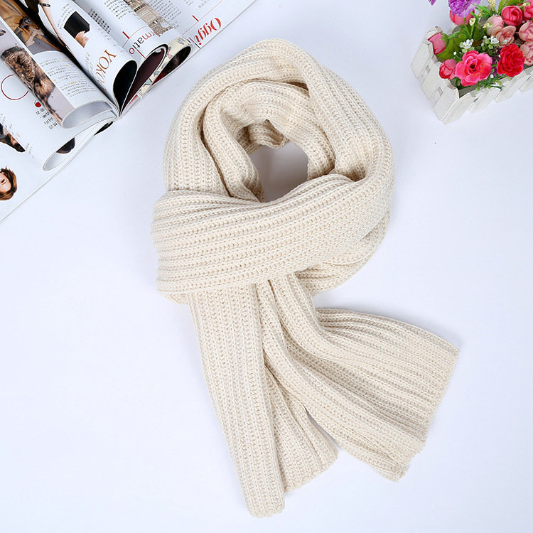 Classic Unisex Scarf Cashmere Warm Winter Solid Scarves Wraps 180*35CM - White