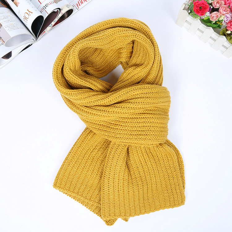 Classic Unisex Scarf Cashmere Warm Winter Solid Scarves Wraps 180*35CM - Yellow