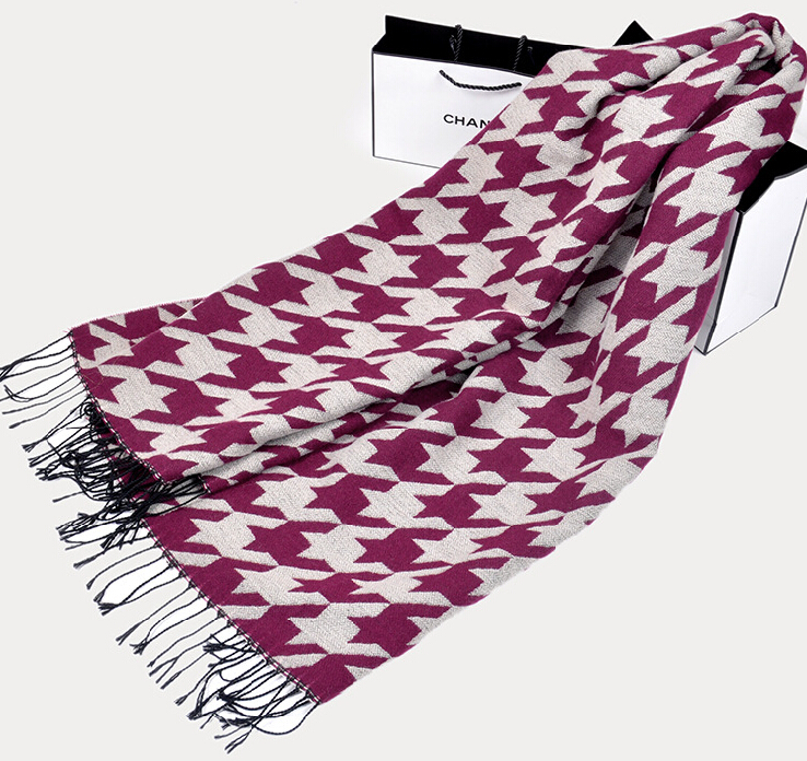 Classic Unisex Scarf Plaid Cashmere Warm Winter Solid Scarves Wraps 180*90CM - Purple