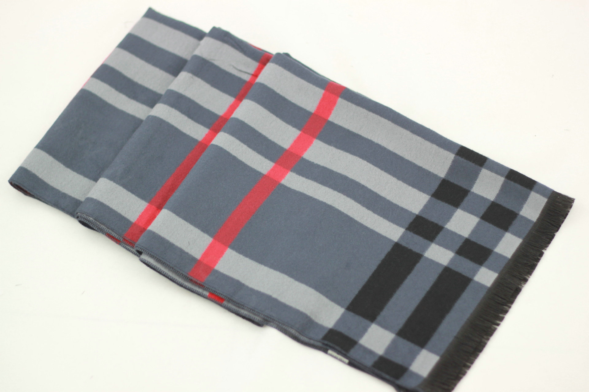 Classic Unisex Scarf Plaid Cashmere Warm Winter Solid Scarves Wraps 200*50CM - Grey
