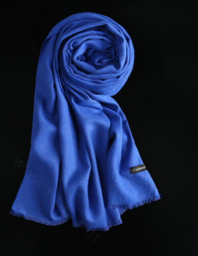 Colorful Unisex Scarf Shawl Winter Warm Cashmere Solid Panties 180*60CM - Blue