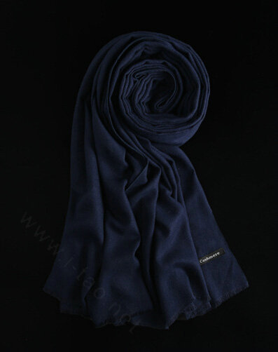 Colorful Unisex Scarf Shawl Winter Warm Cashmere Solid Panties 180*60CM - Dark Blue
