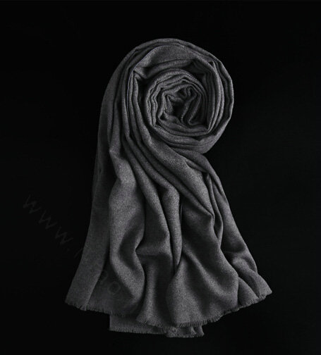 Colorful Unisex Scarf Shawl Winter Warm Cashmere Solid Panties 180*60CM - Dark Grey