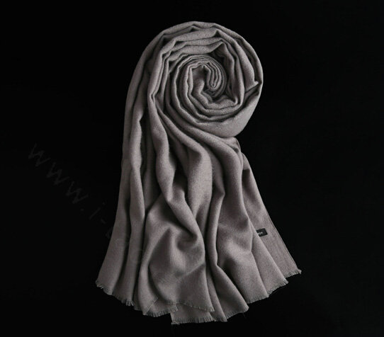 Colorful Unisex Scarf Shawl Winter Warm Cashmere Solid Panties 180*60CM - Grey