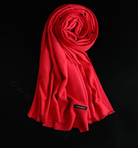 Colorful Unisex Scarf Shawl Winter Warm Cashmere Solid Panties 180*60CM - Red
