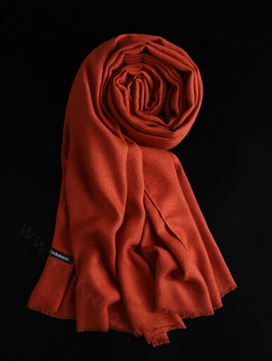 Colorful Unisex Scarf Shawl Winter Warm Cashmere Solid Panties 180*60CM - Rust Red